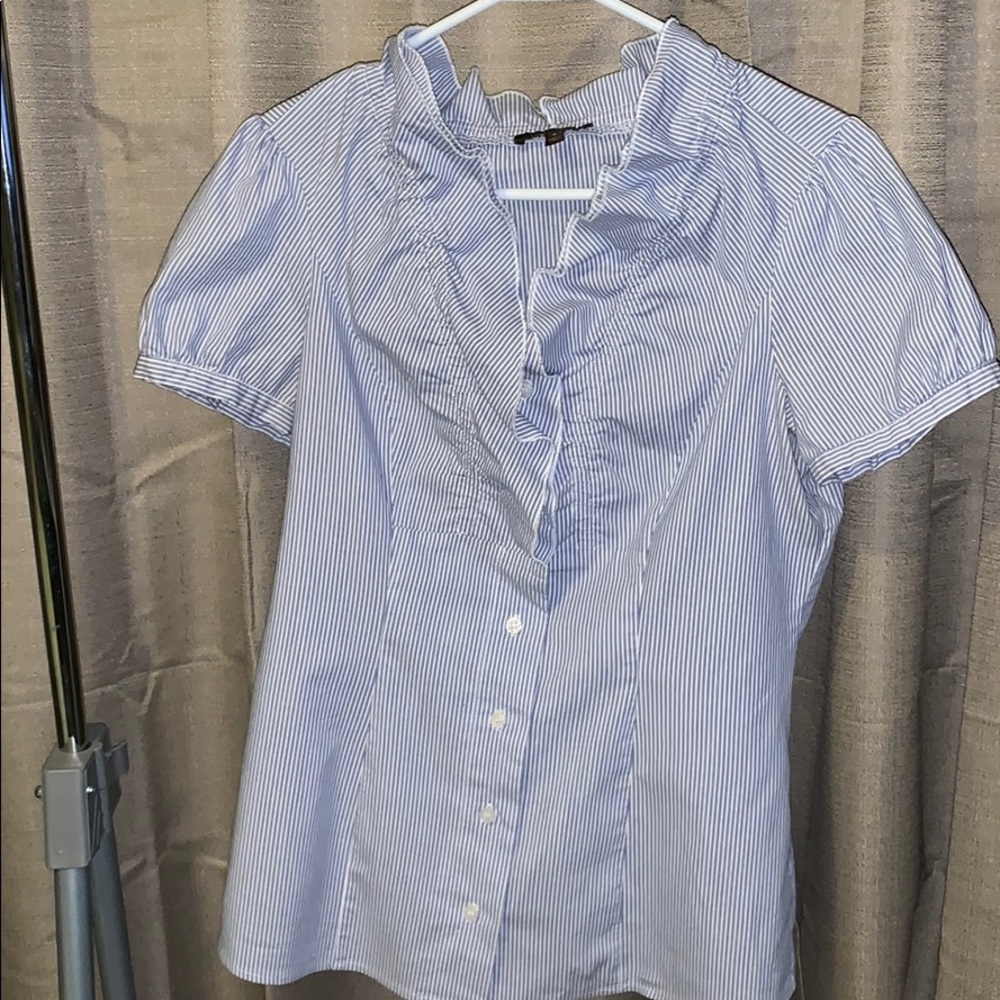 The Limited button down blouse ruffled collar
